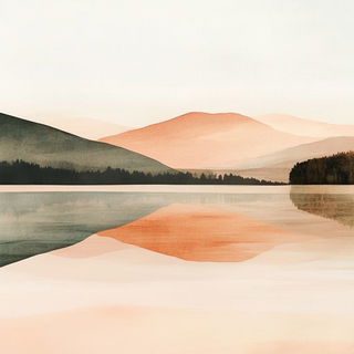 Heronstitch style, Midjourney V6.1: realistic landscape photograph of quiet dawn