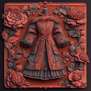 Vatcurrent style, Midjourney V6.1: haute-couture fashion outfit