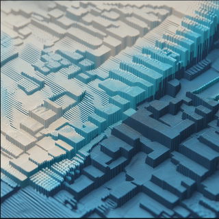Harbor of White Arches style, Midjourney V6.1: abstract 3D render