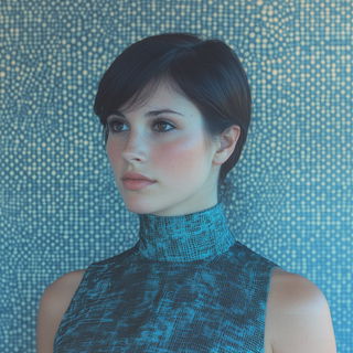 Harbor of White Arches style, Midjourney V6.1: photographic portrait of female protagonist