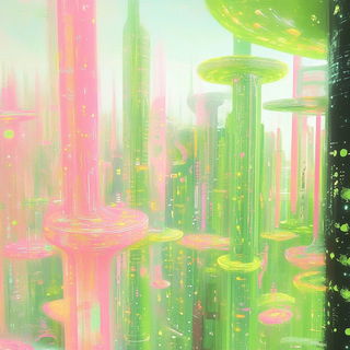 Miniature Beamcraft style, Midjourney V6.1: megacity with futuristic bioarchitecture
