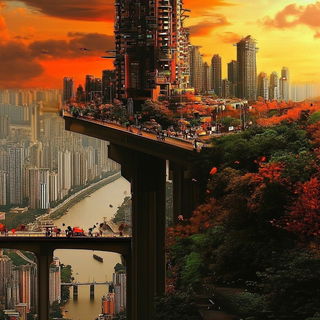 Ceramythic style, Midjourney V6.1: megacity with futuristic bioarchitecture