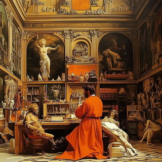 Ceramythic style, Midjourney V6.1: classical 18th-century oil painting