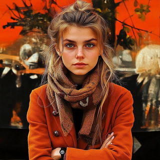 Ceramythic style, Midjourney V6.1: photographic portrait of female protagonist