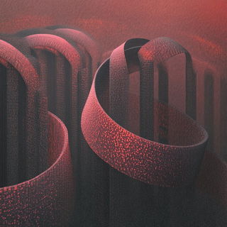 Orange Sirocco style, Midjourney V6.1: abstract 3D render