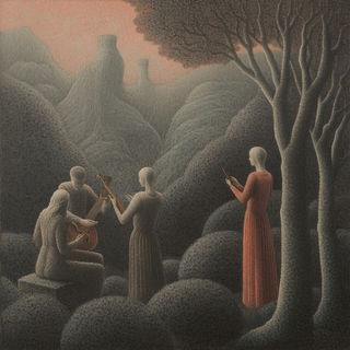 Orange Sirocco style, Midjourney V6.1: classical 18th-century oil painting