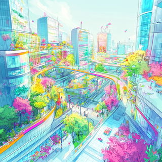 Anvilcurl style, Midjourney V6.1: megacity with futuristic bioarchitecture