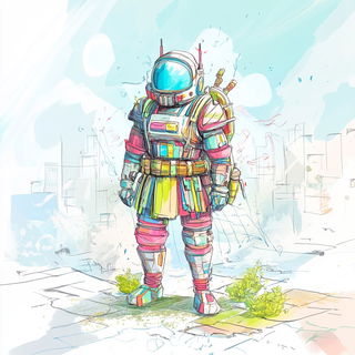 Anvilcurl style, Midjourney V6.1: concept art character design of retropunk steam knight