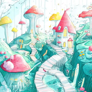 Anvilcurl style, Midjourney V6.1: retro fairy-tale illustration