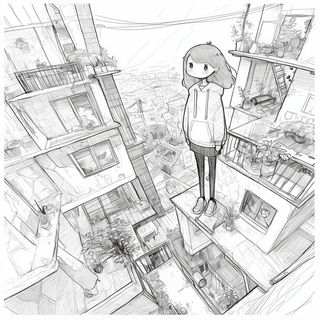 Anvilcurl style, Midjourney V6.1: black-and-white manga comic strip