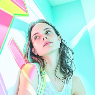 Anvilcurl style, Midjourney V6.1: photographic portrait of female protagonist