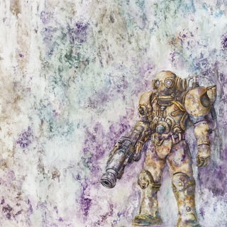 Sporehalo style, Midjourney V6.1: concept art character design of retropunk steam knight