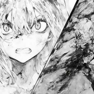 Sporehalo style, Midjourney V6.1: black-and-white manga comic strip