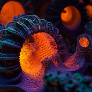 Contourstitch style, Midjourney V6.1: abstract 3D render
