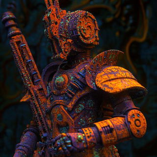 Contourstitch style, Midjourney V6.1: concept art character design of retropunk steam knight