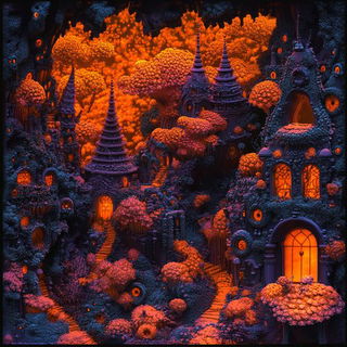 Contourstitch style, Midjourney V6.1: retro fairy-tale illustration