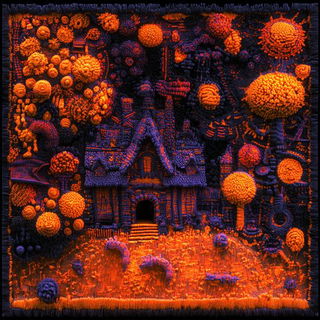 Contourstitch style, Midjourney V6.1: traditional folk art