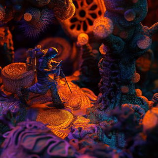 Contourstitch style, Midjourney V6.1: editorial illustration for popular scientific magazine cover