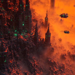 Contourstitch style, Midjourney V6.1: cinematic shot from sci-fi movie