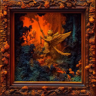 Contourstitch style, Midjourney V6.1: classical 18th-century oil painting