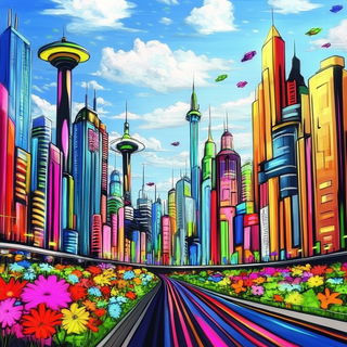 Mosaic Stagecraft style, Midjourney V6.1: megacity with futuristic bioarchitecture