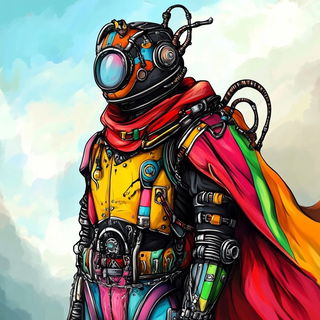 Mosaic Stagecraft style, Midjourney V6.1: concept art character design of retropunk steam knight