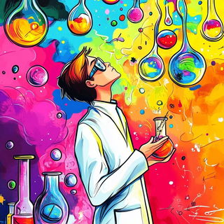 Mosaic Stagecraft style, Midjourney V6.1: editorial illustration for popular scientific magazine cover