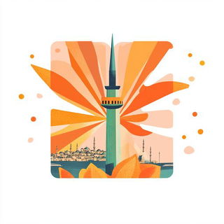 Portal Fibers style, Midjourney V6.1: bold minimalist logo design for Istanbul city municipal services