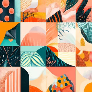 Portal Fibers style, Midjourney V6.1: creative pattern composition