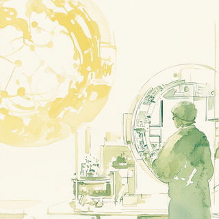 Lineviva style, Midjourney V6.1: editorial illustration for popular scientific magazine cover