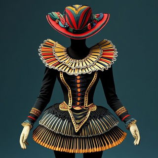 Prismbark style, Midjourney V6.1: haute-couture fashion outfit