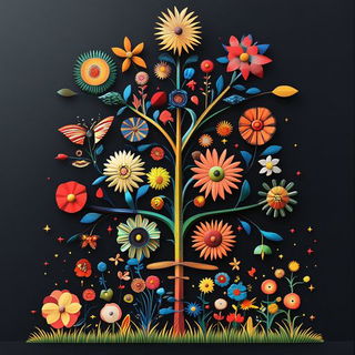 Prismbark style, Midjourney V6.1: traditional folk art