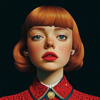 Prismbark style, Midjourney V6.1: photographic portrait of female protagonist
