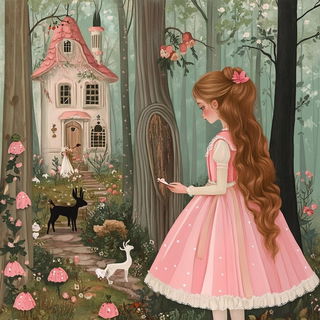 Risofern style, Midjourney V6.1: retro fairy-tale illustration