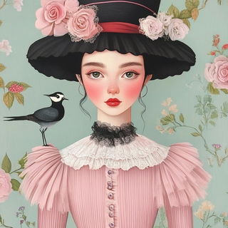 Risofern style, Midjourney V6.1: haute-couture fashion outfit