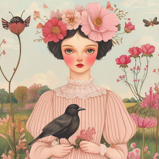 Risofern style, Midjourney V6.1: traditional folk art