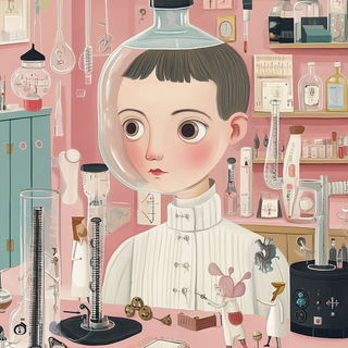 Risofern style, Midjourney V6.1: editorial illustration for popular scientific magazine cover