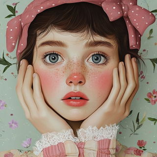 Risofern style, Midjourney V6.1: photographic portrait of female protagonist