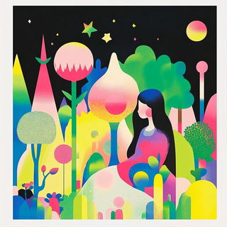 Ornithogilt style, Midjourney V6.1: retro fairy-tale illustration