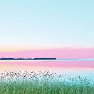 Ornithogilt style, Midjourney V6.1: realistic landscape photograph of quiet dawn