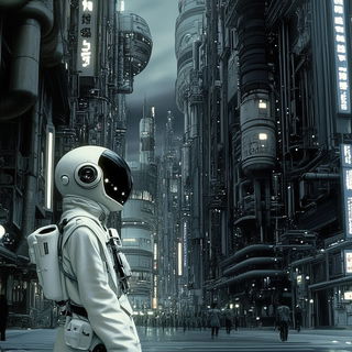 Photocollage Gearpunk style, Midjourney V6.1: cinematic shot from sci-fi movie