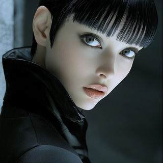 Photocollage Gearpunk style, Midjourney V6.1: photographic portrait of female protagonist
