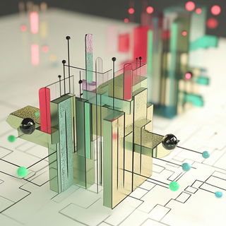 Iridescapes style, Midjourney V6.1: abstract 3D render