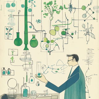 Iridescapes style, Midjourney V6.1: editorial illustration for popular scientific magazine cover