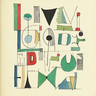 Iridescapes style, Midjourney V6.1: typographic composition with large letters