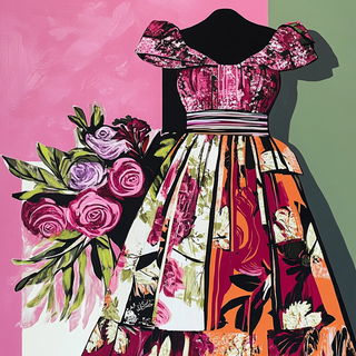 Coralink Carnivalesque style, Midjourney V6.1: haute-couture fashion outfit