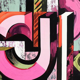 Coralink Carnivalesque style, Midjourney V6.1: typographic composition with large letters