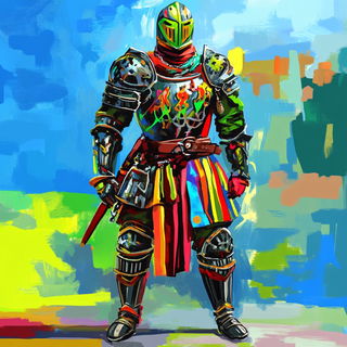 Pantherstroke style, Midjourney V6.1: concept art character design of retropunk steam knight