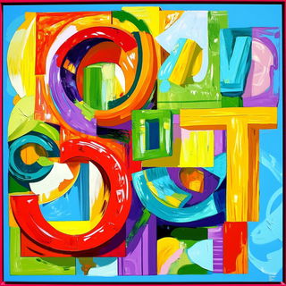 Pantherstroke style, Midjourney V6.1: typographic composition with large letters