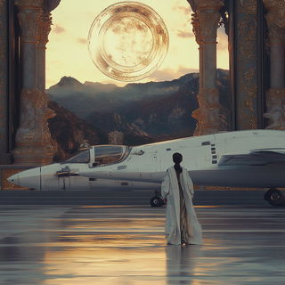 Hillside Letterform style, Midjourney V6.1: cinematic shot from sci-fi movie